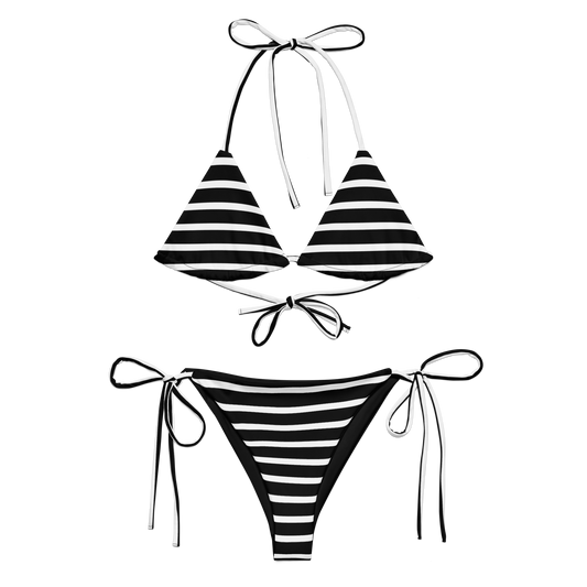 SHYNEEN B&W STRIPES STRING BIKINI