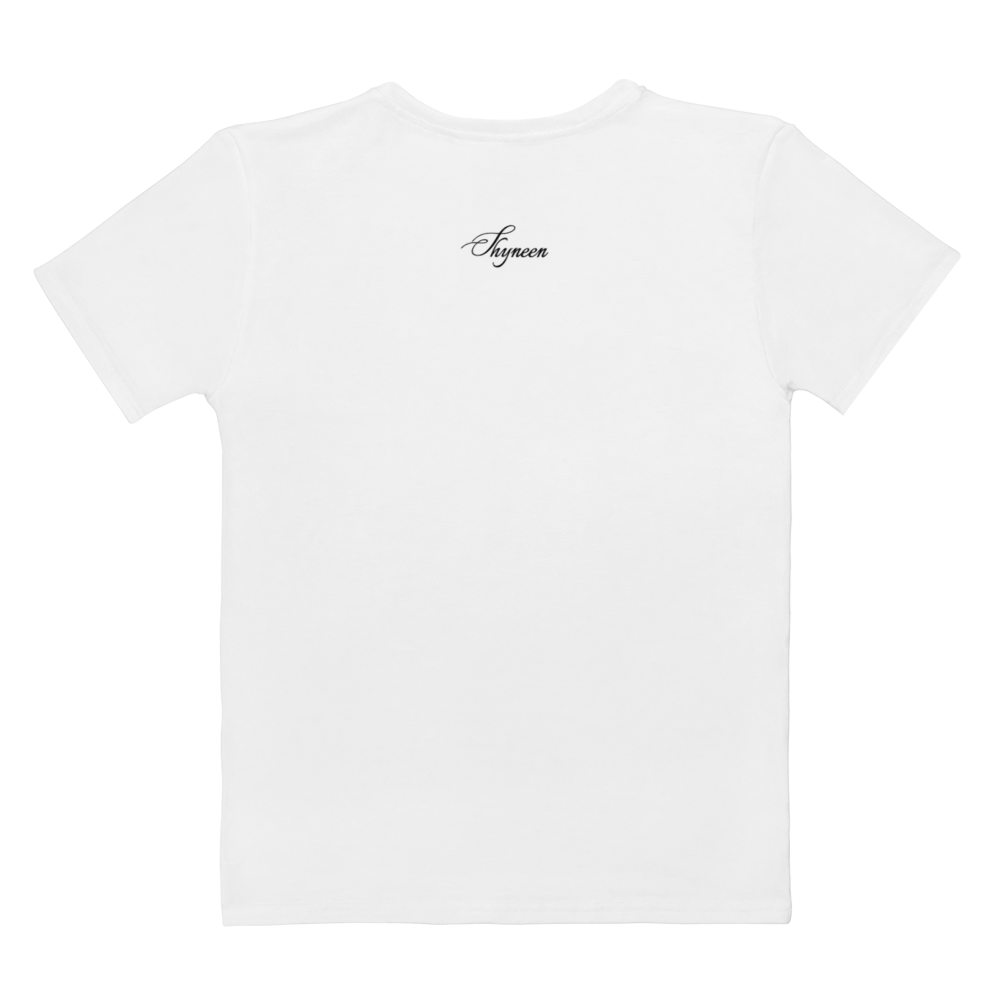 WHITE SHYNEEN CURVED LOGO TEE