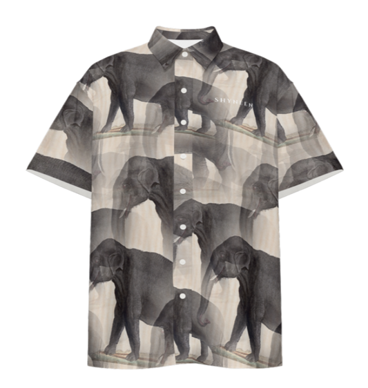 ELEPHANT PATTERN BOWLING SHIRT