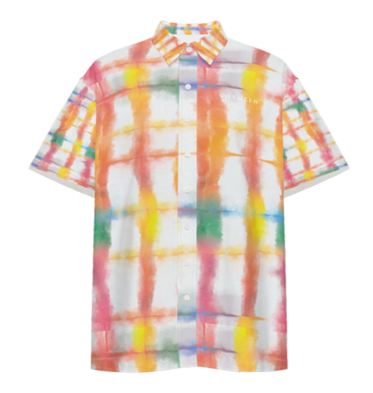 DYE-TIE COLORED BOWLING SHIRT